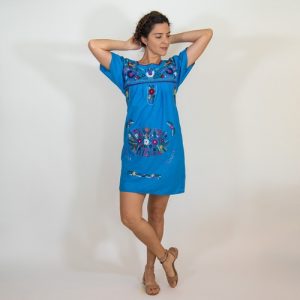 Blue Bohemian Mexican Dress