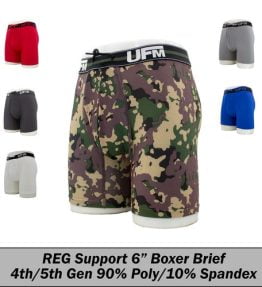 REG Support 6 Inch Boxer Briefs Polyester Gen 4-5 Avail Black, Camo,